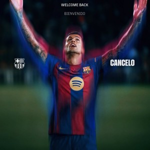 188投注-巴萨重新发布坎塞洛租借回归海报，此前因手续未完成删除相关帖文